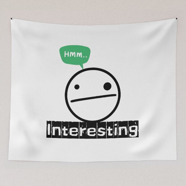 Item preview, HMM INTERESTING Funny Typography Quote Sticker designed and sold by Khokha80.
