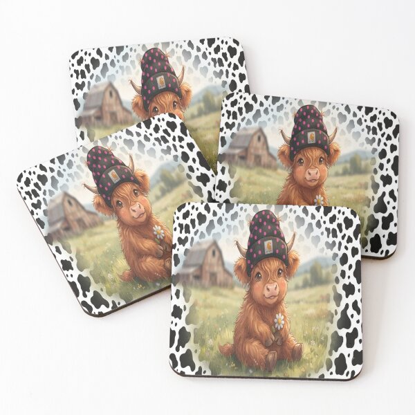 Item preview, cute cow with Carhartt beanie designed and sold by Linders Lucious Looks.