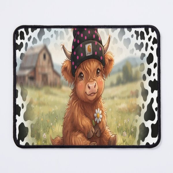 Item preview, cute cow with Carhartt beanie designed and sold by Linders Lucious Looks.