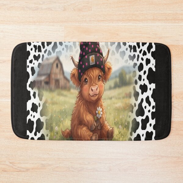 Item preview, cute cow with Carhartt beanie designed and sold by Linders Lucious Looks.