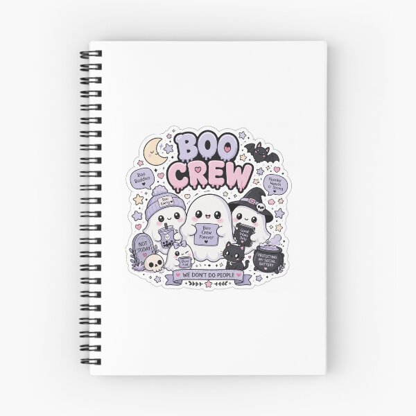 Item preview, Boo Crew – Cute Kawaii Ghost Friends Die-Cut Sticker designed and sold by BrainBuckets.