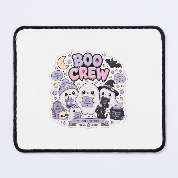 Item preview, Boo Crew – Cute Kawaii Ghost Friends Die-Cut Sticker designed and sold by BrainBuckets.
