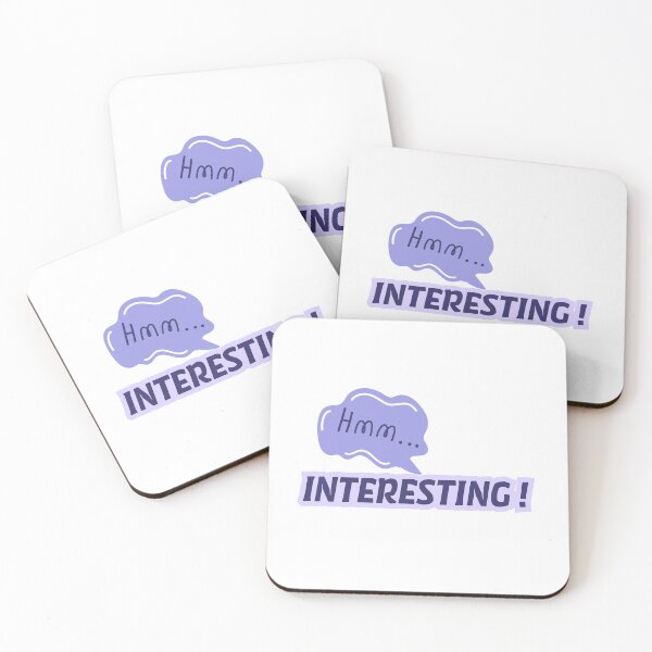 Item preview, HMM INTERESTING Funny Typography Quote Sticker designed and sold by Khokha80.