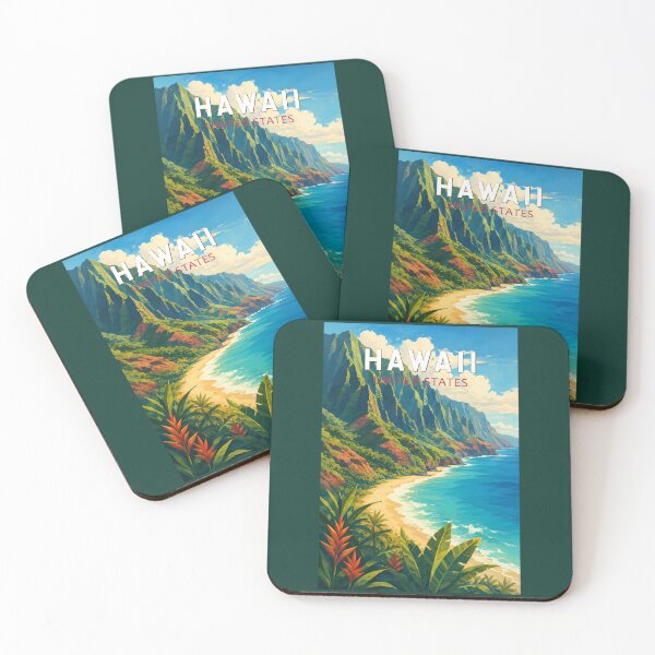 Item preview, Hawaii Illustration Travel Art Vintage designed and sold by KrisSidDesigns.