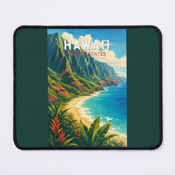 Item preview, Hawaii Illustration Travel Art Vintage designed and sold by KrisSidDesigns.