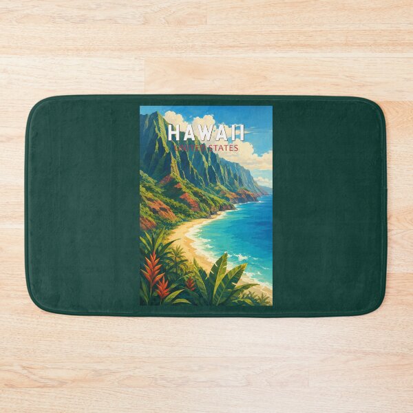 Item preview, Hawaii Illustration Travel Art Vintage designed and sold by KrisSidDesigns.