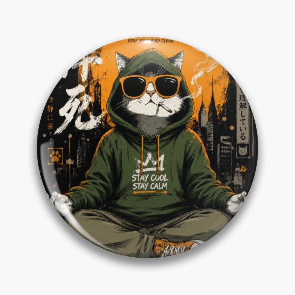 Item preview, Stay Cool Stay Calm Meditating Cat Graphic designed and sold by Shakhbata-1.