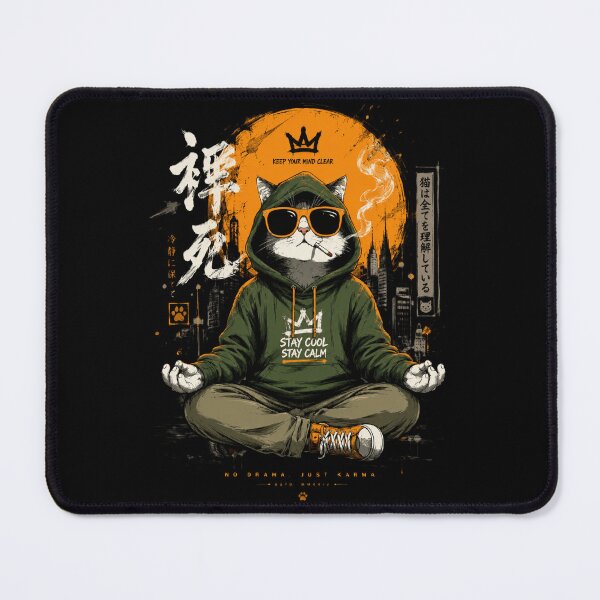 Item preview, Stay Cool Stay Calm Meditating Cat Graphic designed and sold by Shakhbata-1.