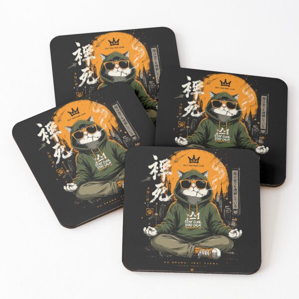 Item preview, Stay Cool Stay Calm Meditating Cat Graphic designed and sold by Shakhbata-1.