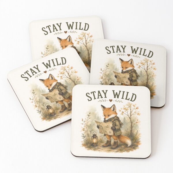 Item preview, Stay Wild Fox Vintage Woodland Adventure Cottagecore designed and sold by TinyHeroLab.