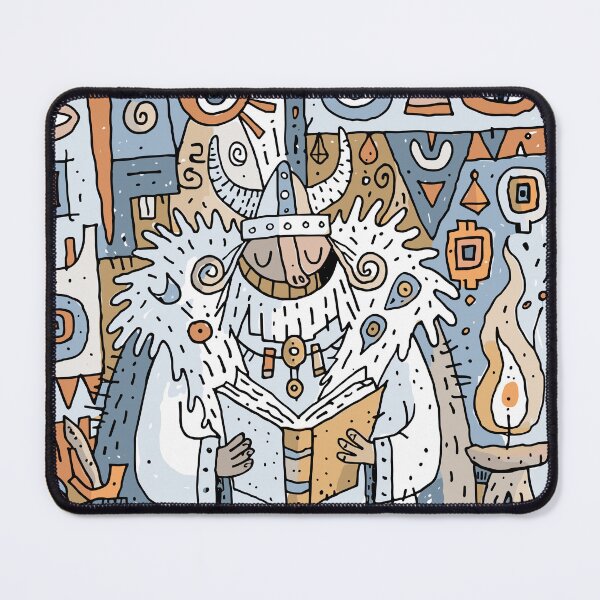 Item preview, Mystical Sage Reading Ancient Lore Folk Art designed and sold by Romgora.