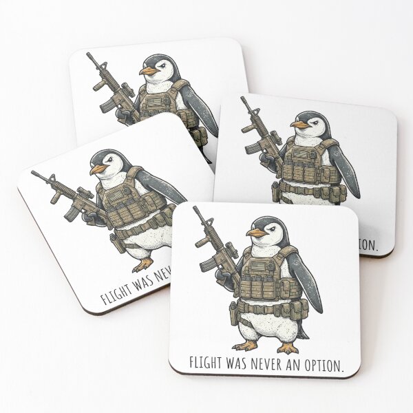 Item preview, Flight Was Never An Option Cool Tactical Penguin Military Rifle designed and sold by raedattia.