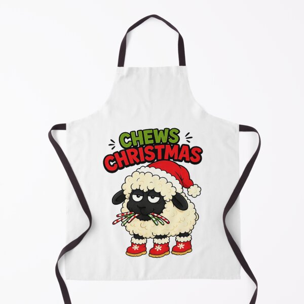 Item preview, Chews Christmas, sheep chewing candy canes designed and sold by BritishDelights.