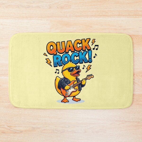 Item preview, Quack Rock Rubber Duck Playing Electric Bass Guitar designed and sold by ThreadRiotTees.