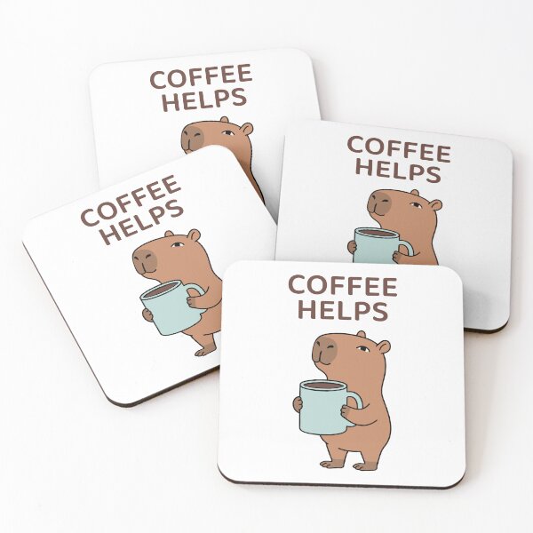 Item preview, Coffee Helps, Cute Capybara for Coffee Lover designed and sold by Sir Capy B.