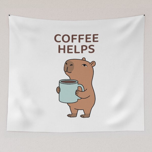 Item preview, Coffee Helps, Cute Capybara for Coffee Lover designed and sold by Sir Capy B.