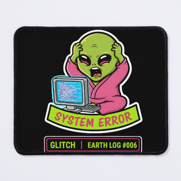 Item preview, System Error Programmer Alien Glitch Sticker designed and sold by AlienWorldArt.