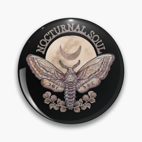Item preview, Nocturnal Soul Moth Crescent Moon Gothic Vintage designed and sold by esmavart.