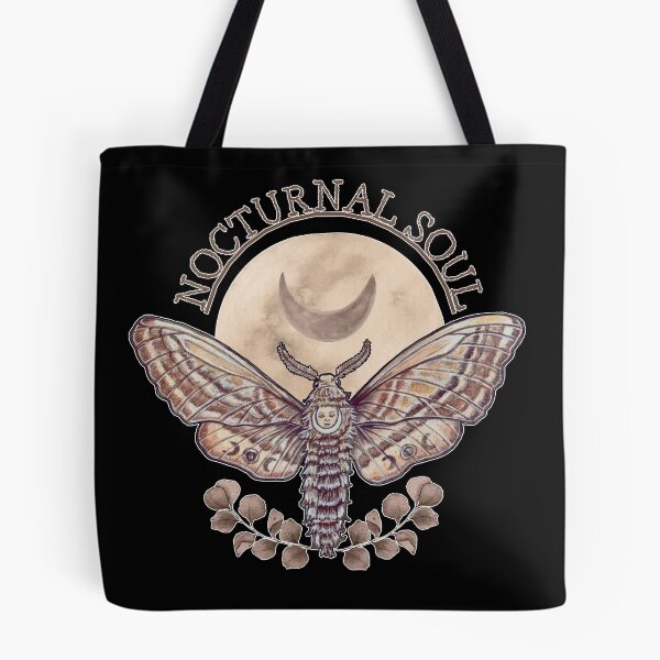Item preview, Nocturnal Soul Moth Crescent Moon Gothic Vintage designed and sold by esmavart.