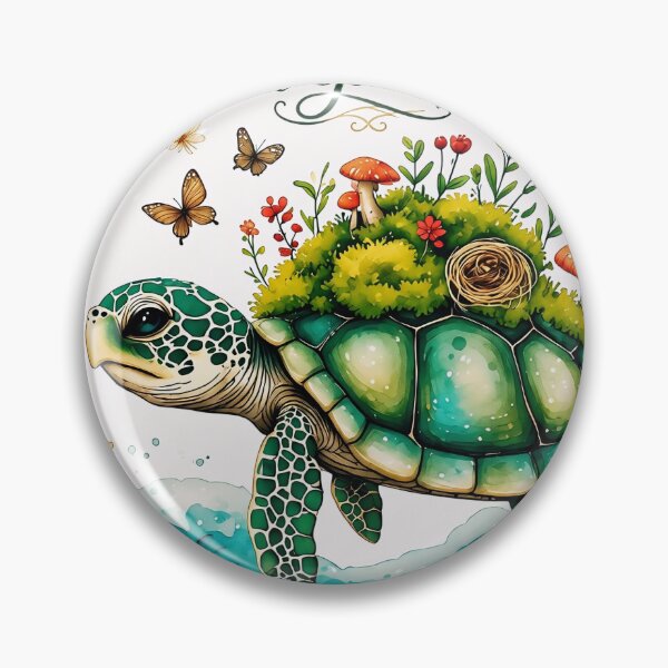 Item preview, Cute Sea Turtle Watercolor | Cottagecore Nature T-Shirt Design designed and sold by Crimsonstudio82.