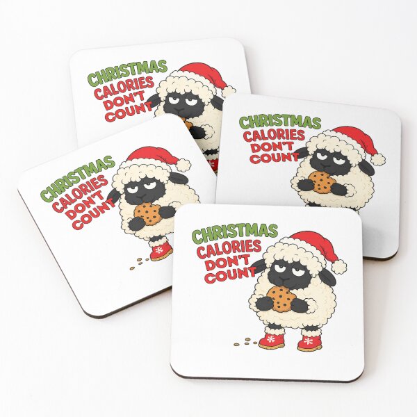 Item preview, Christmas calories don’t count, sheep eating Christmas cookie designed and sold by BritishDelights.