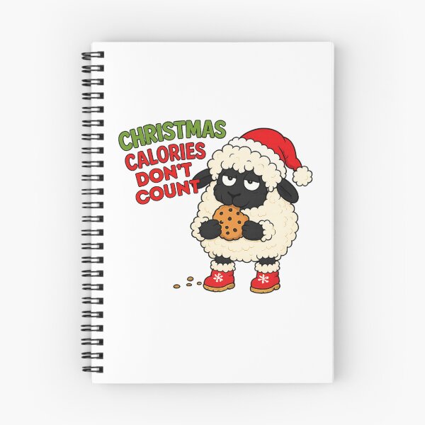 Item preview, Christmas calories don’t count, sheep eating Christmas cookie designed and sold by BigfeetLittlepaws.