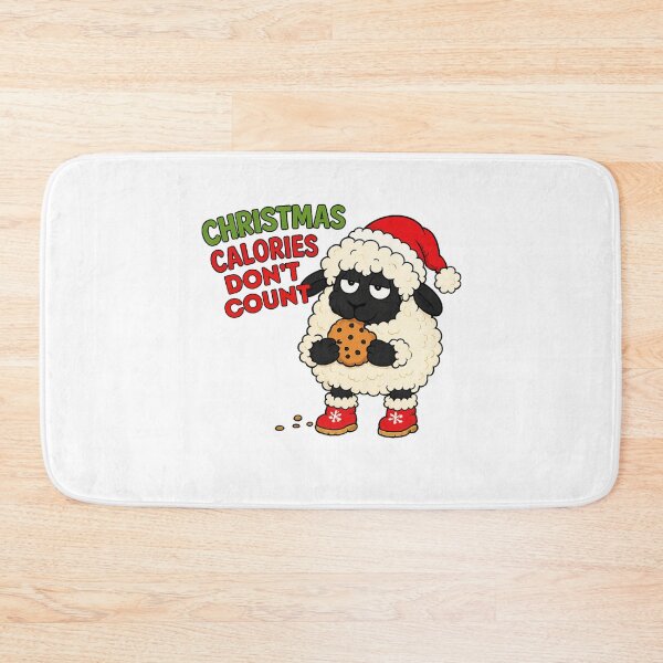 Item preview, Christmas calories don’t count, sheep eating Christmas cookie designed and sold by BritishDelights.