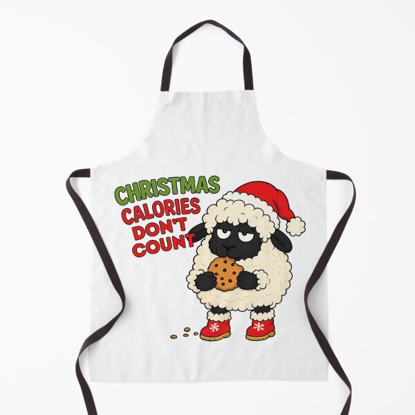 Item preview, Christmas calories don’t count, sheep eating Christmas cookie designed and sold by BritishDelights.