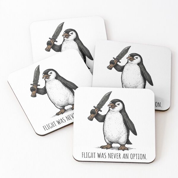 Item preview, Flight Was Never An Option Cool Penguin Knife Meme Retro designed and sold by raedattia.