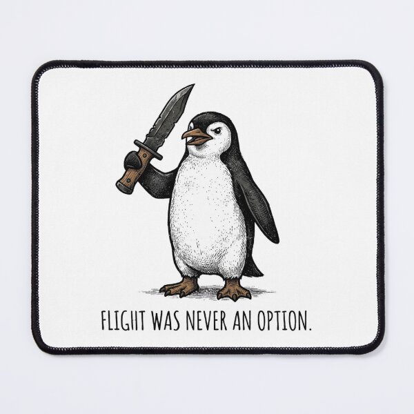 Item preview, Flight Was Never An Option Cool Penguin Knife Meme Retro designed and sold by raedattia.