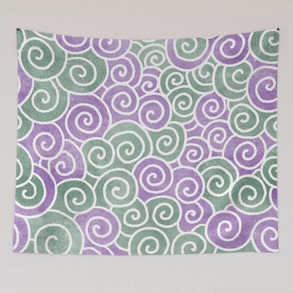 Item preview, Abstract Blue Green Spirals Pattern Color-4 designed and sold by Farissa Designs.