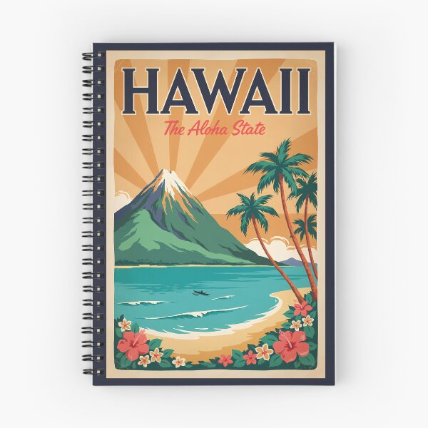 Item preview, Hawaii Volcano Illustration Travel Art Vintage designed and sold by KrisSidDesigns.