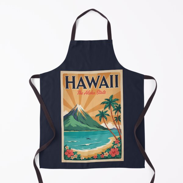 Item preview, Hawaii Volcano Illustration Travel Art Vintage designed and sold by KrisSidDesigns.