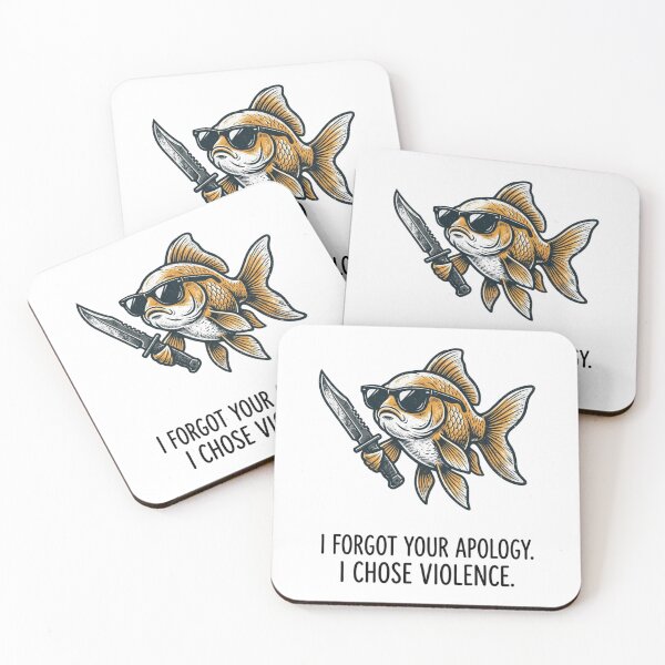 Item preview, I Forgot Your Apology I Chose Violence Cool Goldfish Knife Meme designed and sold by raedattia.