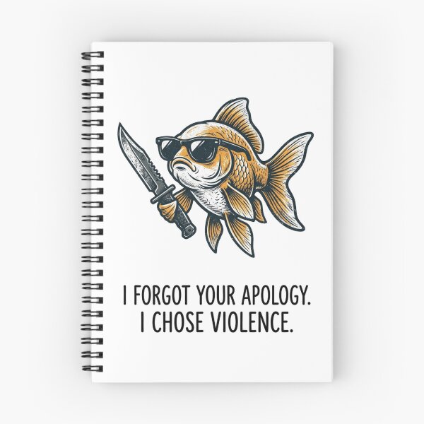 Item preview, I Forgot Your Apology I Chose Violence Cool Goldfish Knife Meme designed and sold by raedattia.