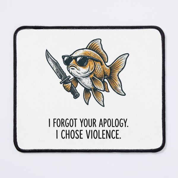 Item preview, I Forgot Your Apology I Chose Violence Cool Goldfish Knife Meme designed and sold by raedattia.