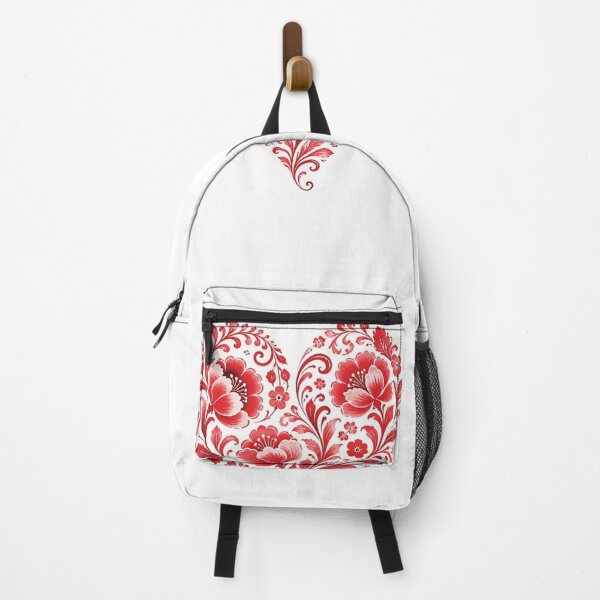 Item preview, Heart Silhouette with Red Floral Pattern in Porcelain Style 1 designed and sold by Lucia Amaris Art.