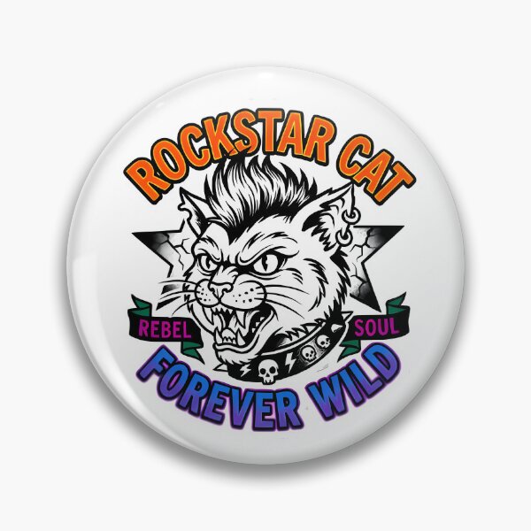 Item preview, Rockstar Cat Forever Wild Rebel designed and sold by Linework Studio.
