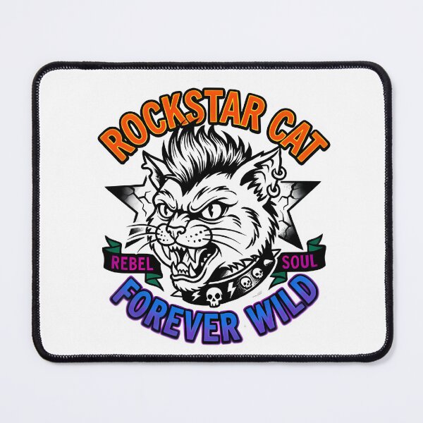 Item preview, Rockstar Cat Forever Wild Rebel designed and sold by Linework Studio.