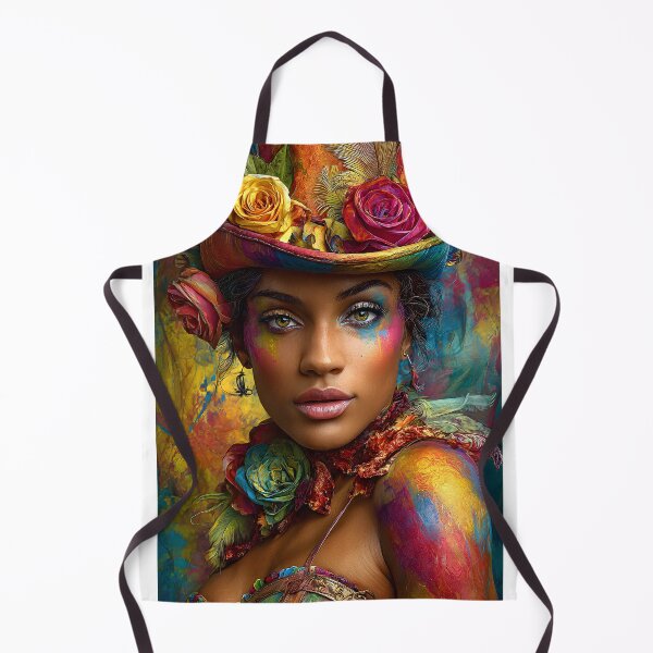 Item preview, Vibrant Portrait of a Colorful Woman in Hat designed and sold by Artessie.