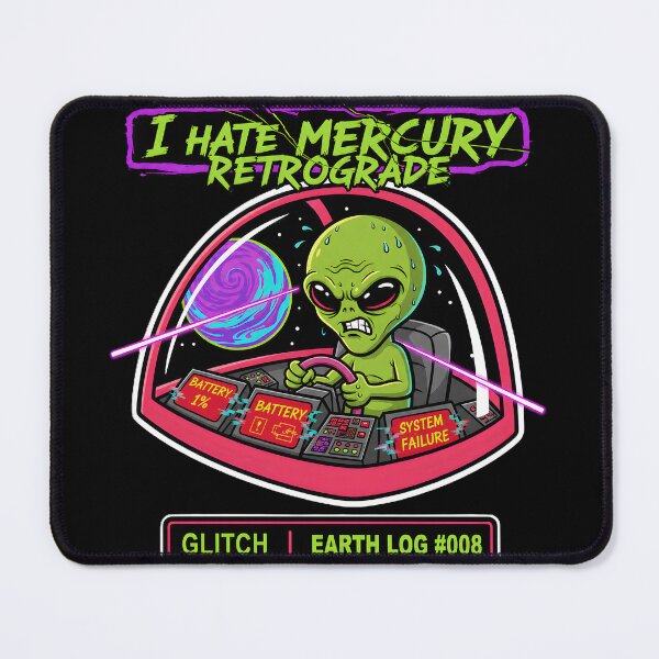 Item preview, Funny Alien Mercury Retrograde Glitch Sticker | I Hate Mercury Retrograde  MAIN TAG: designed and sold by AlienWorldArt.