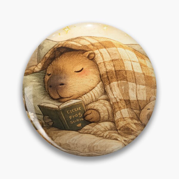 Item preview, Sleepy Capybara Cozy Blanket Sticker | Cottagecore Animal Illustration designed and sold by DESPOT07.