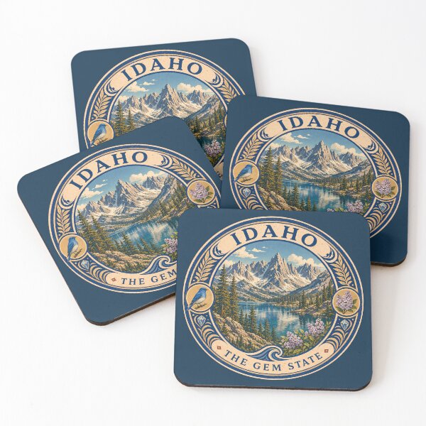 Item preview, Idaho Landscape Illustration Travel Art Badge designed and sold by KrisSidDesigns.