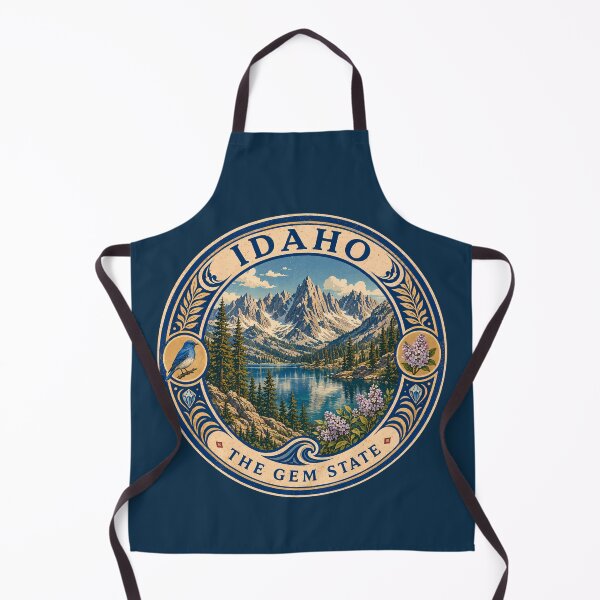 Item preview, Idaho Landscape Illustration Travel Art Badge designed and sold by KrisSidDesigns.