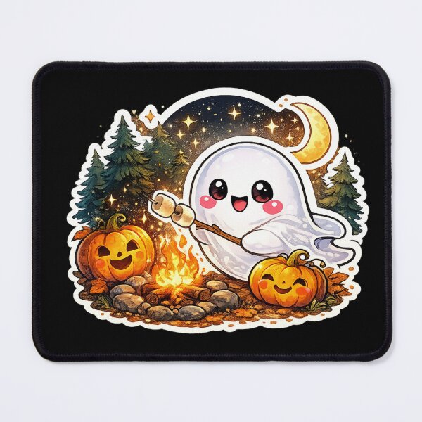 Item preview, Cute Ghost Camping Halloween Sticker designed and sold by VeltrixaDesigns.