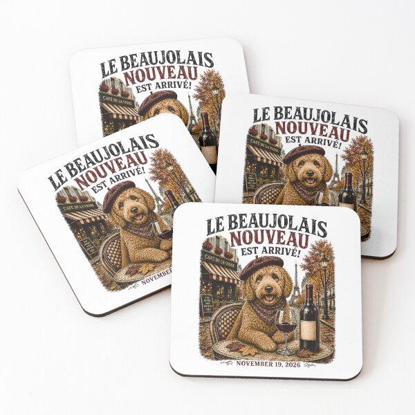 Item preview, Vintage Doodle Dog New French Wine Meme designed and sold by MimsTees.