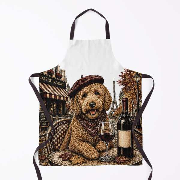 Item preview, Vintage Doodle Dog New French Wine Meme designed and sold by MimsTees.