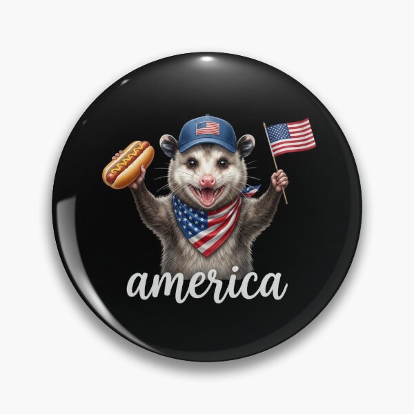 Item preview, Funny Patriotic American Opossum Hot Dog USA Flag 4th of July designed and sold by raedattia.