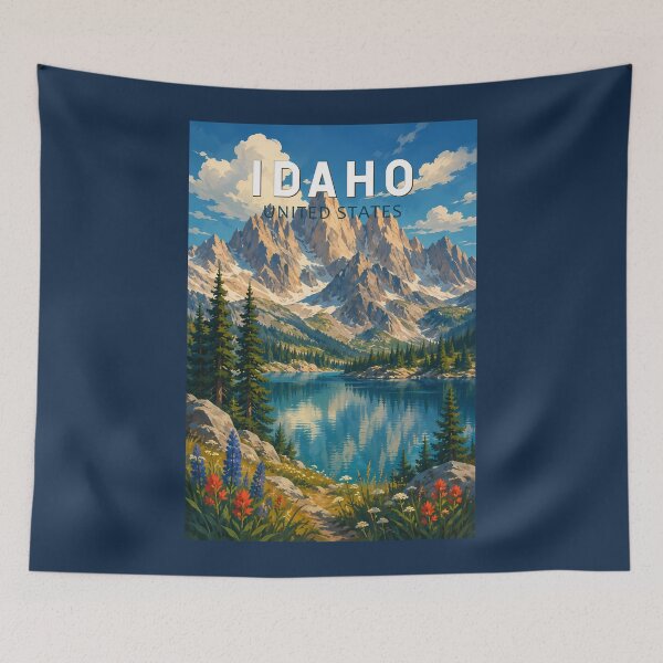 Item preview, Idaho Illustration Travel Art Vintage designed and sold by KrisSidDesigns.
