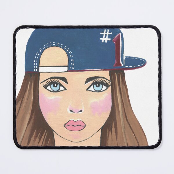 Item preview, Cute Sporty Girl With Ball Cap designed and sold by Sartoris Art.